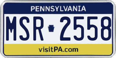 PA license plate MSR2558