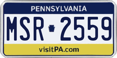 PA license plate MSR2559