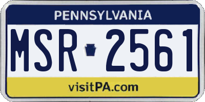 PA license plate MSR2561