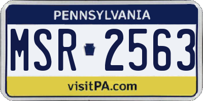 PA license plate MSR2563