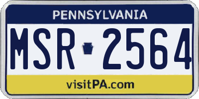 PA license plate MSR2564
