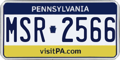 PA license plate MSR2566