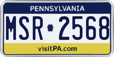 PA license plate MSR2568