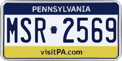 PA license plate MSR2569