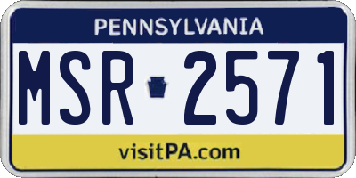 PA license plate MSR2571