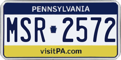 PA license plate MSR2572