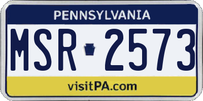 PA license plate MSR2573