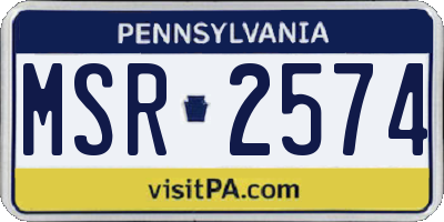 PA license plate MSR2574