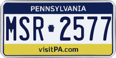 PA license plate MSR2577
