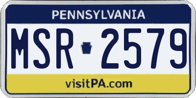 PA license plate MSR2579