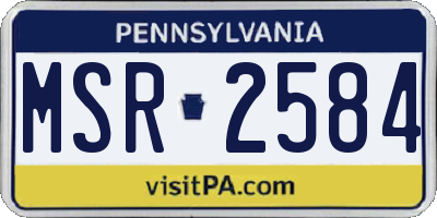 PA license plate MSR2584