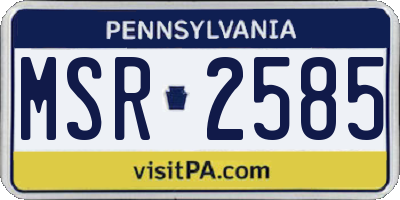 PA license plate MSR2585
