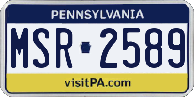 PA license plate MSR2589