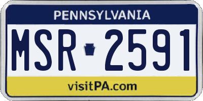 PA license plate MSR2591