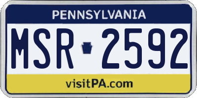 PA license plate MSR2592