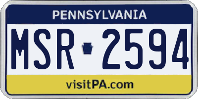 PA license plate MSR2594
