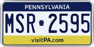 PA license plate MSR2595