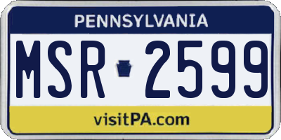 PA license plate MSR2599