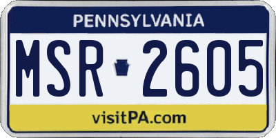 PA license plate MSR2605