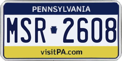 PA license plate MSR2608