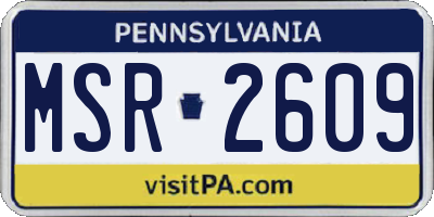 PA license plate MSR2609