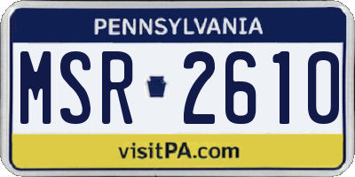 PA license plate MSR2610