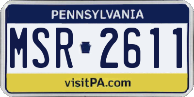 PA license plate MSR2611