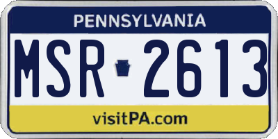 PA license plate MSR2613