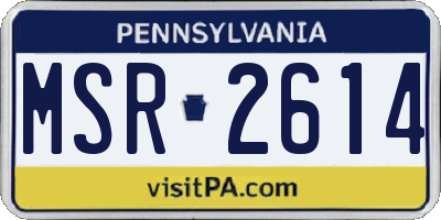 PA license plate MSR2614