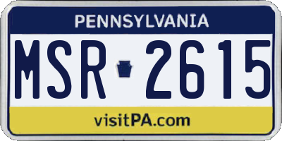 PA license plate MSR2615