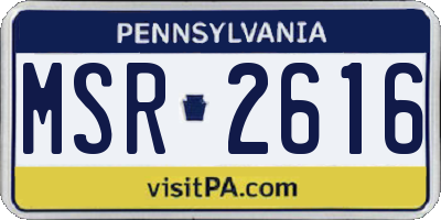 PA license plate MSR2616