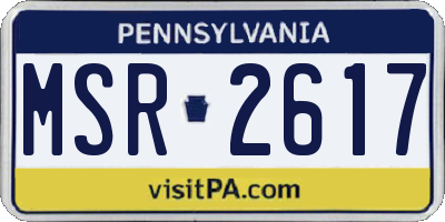 PA license plate MSR2617