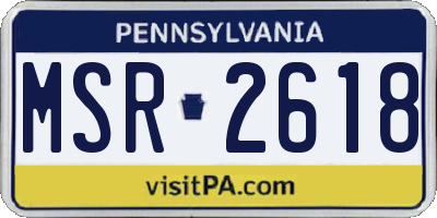 PA license plate MSR2618