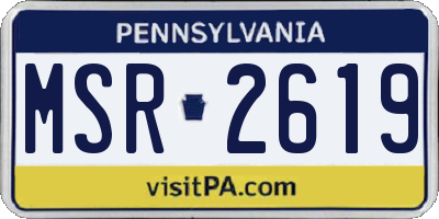 PA license plate MSR2619