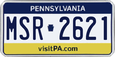 PA license plate MSR2621