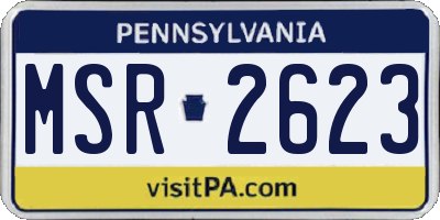 PA license plate MSR2623