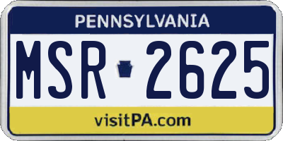 PA license plate MSR2625