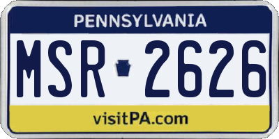 PA license plate MSR2626