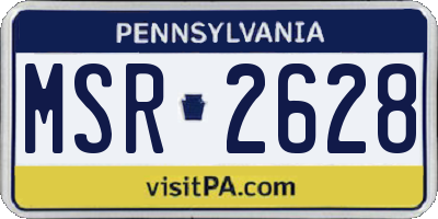 PA license plate MSR2628