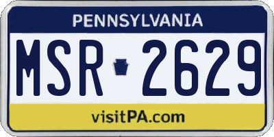 PA license plate MSR2629