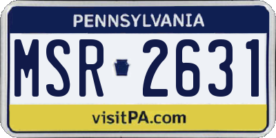 PA license plate MSR2631