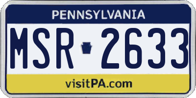 PA license plate MSR2633
