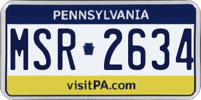 PA license plate MSR2634