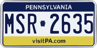 PA license plate MSR2635