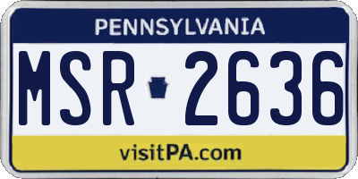 PA license plate MSR2636