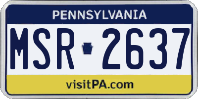 PA license plate MSR2637