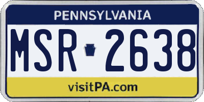 PA license plate MSR2638