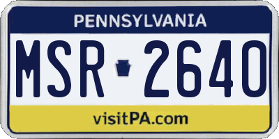 PA license plate MSR2640
