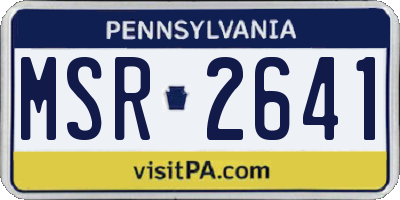 PA license plate MSR2641
