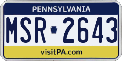 PA license plate MSR2643